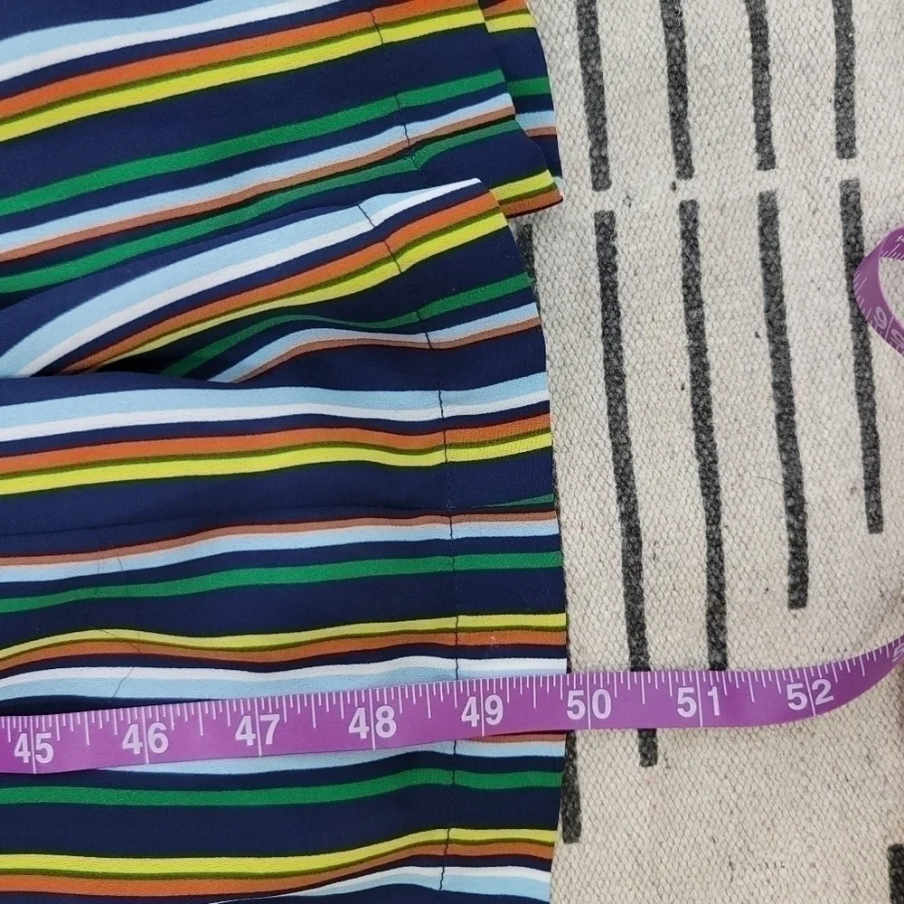 LULUS Allyson Navy Blue Multi Striped Tie-Back Culotte Jumpsuit, SZ Small Lulus